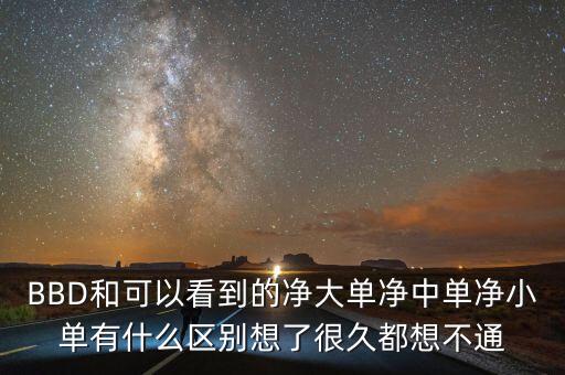 凈大單凈中單是什么，BBD和可以看到的凈大單凈中單凈小單有什么區(qū)別想了很久都想不通