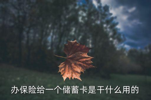 保險小卡是什么意思，辦保險給一個儲蓄卡是干什么用的