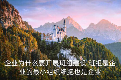國企央企為什么要做班組建設，企業(yè)為什么要開展班組建設 班組是企業(yè)的最小組織細胞也是企業(yè)