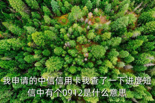 我申請的中信信用卡我查了一下進(jìn)度短信中有個(gè)0912是什么意思