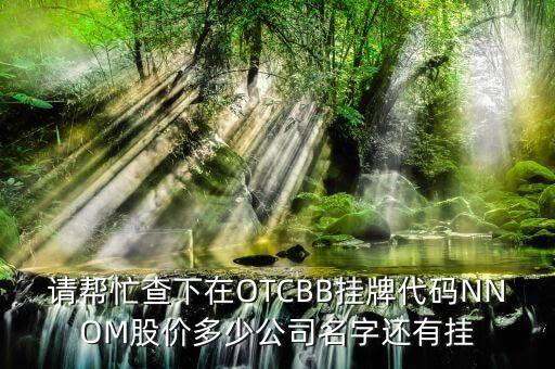 請幫忙查下在OTCBB掛牌代碼NNOM股價多少公司名字還有掛