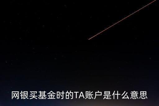 網(wǎng)銀買基金時(shí)的TA賬戶是什么意思
