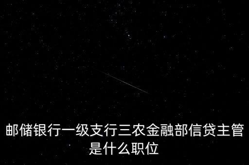 三農(nóng)金融部是干什么的，郵儲銀行一級支行三農(nóng)金融部信貸主管是什么職位