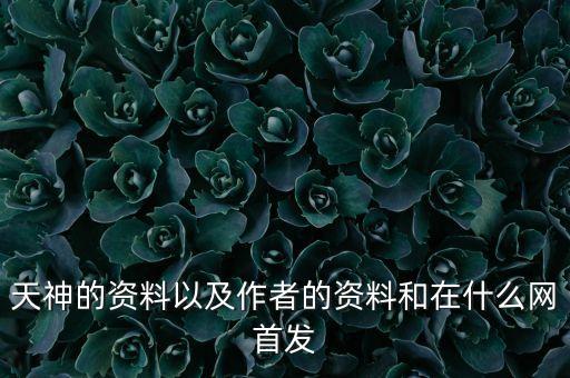 天神集團老總姓什么，天神的資料以及作者的資料和在什么網(wǎng)首發(fā)
