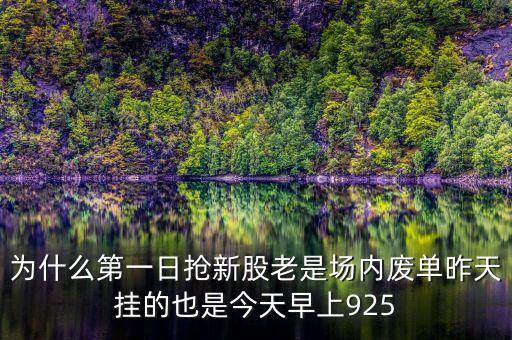 第一天開戶為什么一直是場內(nèi)廢單，我剛開戶今天委托下單為什么股票委托狀態(tài)是廢單呢