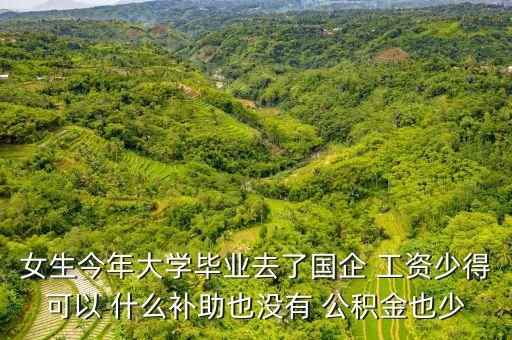 女生今年大學(xué)畢業(yè)去了國企 工資少得可以 什么補(bǔ)助也沒有 公積金也少