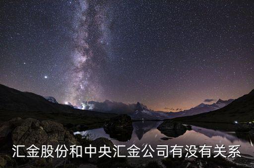 匯金股份和中央?yún)R金公司有沒有關(guān)系