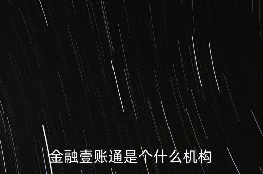 金融壹賬通是個(gè)什么機(jī)構(gòu)