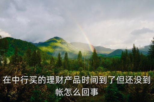 在中行買的理財產(chǎn)品時間到了但還沒到帳怎么回事