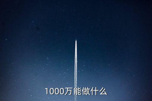 投資1000萬(wàn)能做什么，1000W能做什么