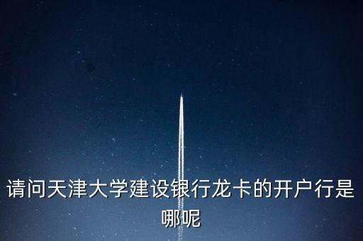 天津大學(xué)建設(shè)銀行是什么支行，建設(shè)銀行是什么支行