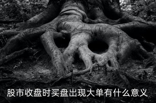 股市收盤(pán)時(shí)買(mǎi)盤(pán)岀現(xiàn)大單有什么意義