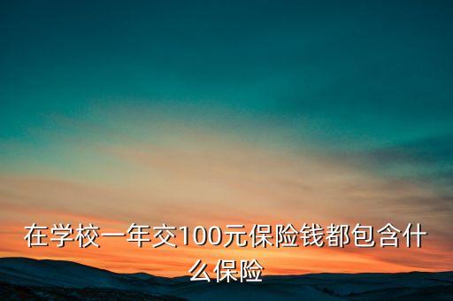 100元保險(xiǎn)都保什么，在學(xué)校一年交100元保險(xiǎn)錢(qián)都包含什么保險(xiǎn)