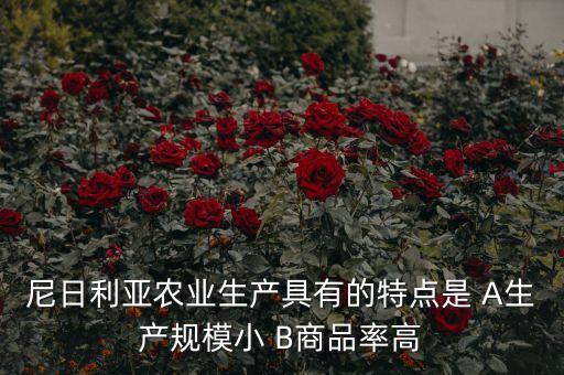 尼日利亞農(nóng)業(yè)生產(chǎn)具有的特點(diǎn)是 A生產(chǎn)規(guī)模小 B商品率高
