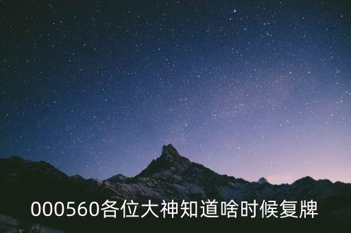 000560各位大神知道啥時候復牌