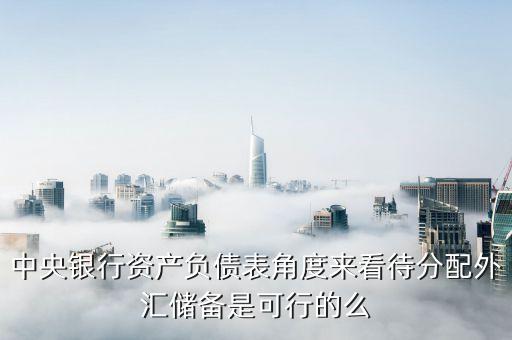 什么是已分配外匯儲備，中央銀行資產(chǎn)負(fù)債表角度來看待分配外匯儲備是可行的么