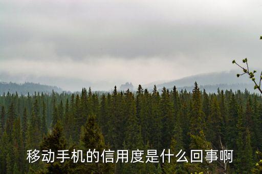 移動手機的信用度是什么回事啊