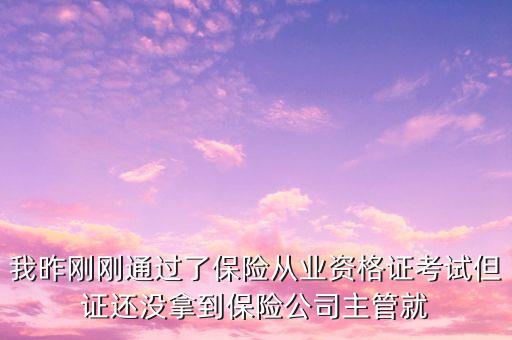我昨剛剛通過了保險從業(yè)資格證考試但證還沒拿到保險公司主管就