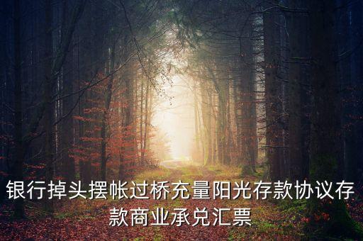銀行掉頭擺帳過橋充量陽光存款協(xié)議存款商業(yè)承兌匯票