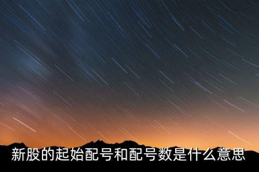 新股申購(gòu)起始配號(hào)是什么意思，新股起始配號(hào)是什么意思配號(hào)21是什么意思