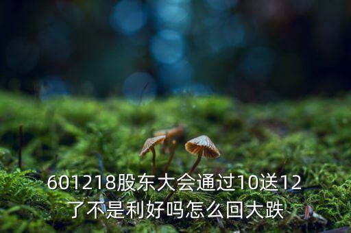 601218股東大會通過10送12了不是利好嗎怎么回大跌