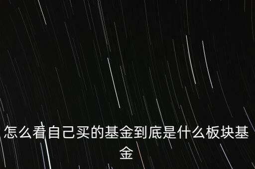怎么看自己買的基金到底是什么板塊基金