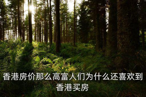 香港房價那么高富人們?yōu)槭裁催€喜歡到香港買房