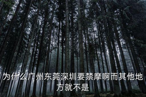 為什么廣州東莞深圳要禁摩啊而其他地方就不是