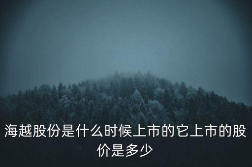海越股份是什么時候上市的它上市的股價是多少