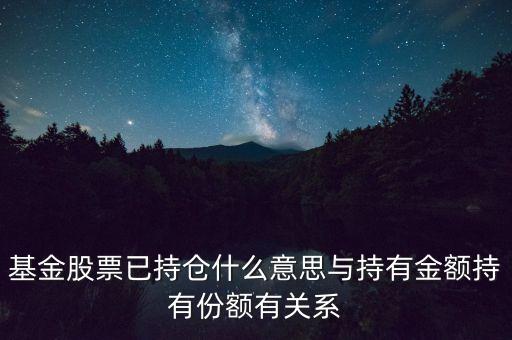 基金股票已持倉什么意思與持有金額持有份額有關(guān)系