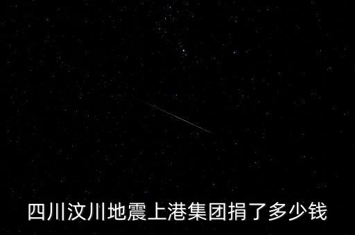 四川汶川地震上港集團捐了多少錢