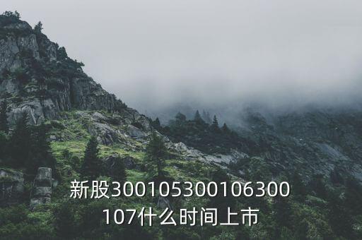 新股300105300106300107什么時間上市