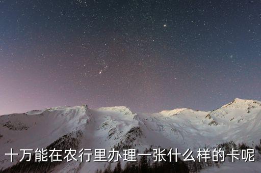 十萬能在農行里辦理一張什么樣的卡呢