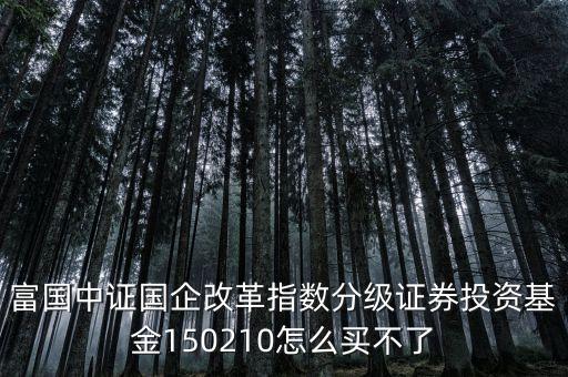 150210買的什么股票，富國中證國企改革指數(shù)分級證券投資基金150210怎么買不了