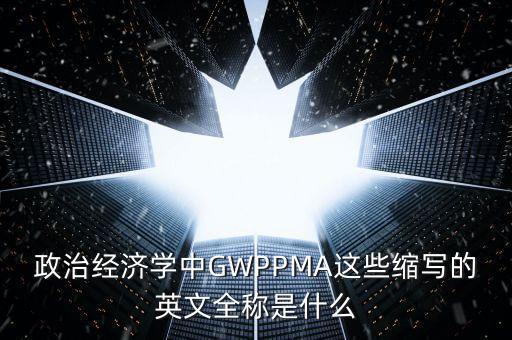 政治經濟學中GWPPMA這些縮寫的英文全稱是什么