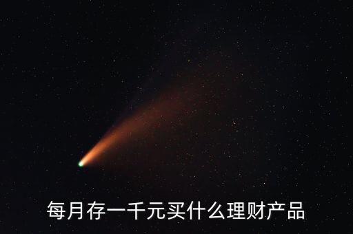 每月存一千元買什么理財(cái)產(chǎn)品