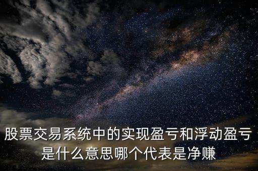 股票交易系統(tǒng)中的實(shí)現(xiàn)盈虧和浮動(dòng)盈虧是什么意思哪個(gè)代表是凈賺