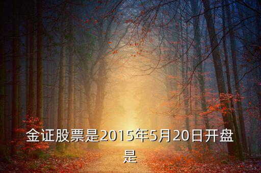 金證股份什么時候出2015年年報，金證股票是2015年5月20日開盤是