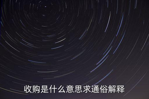 收購(gòu)是什么意思求通俗解釋