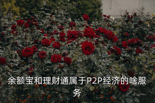 余額寶和理財(cái)通屬于P2P經(jīng)濟(jì)的啥服務(wù)