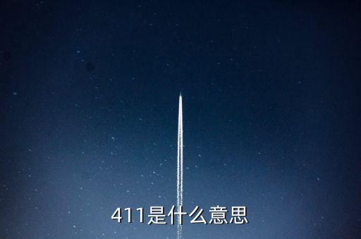 411是什么意思