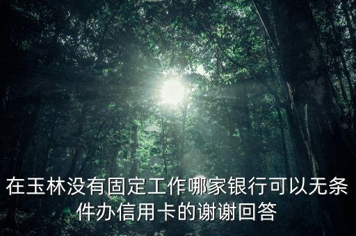 玉林什么公司可以辦信用卡，玉林有哪些商業(yè)銀行可以辦理信用卡