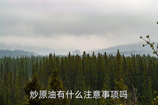 炒原油有什么注意事項嗎