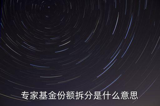 每份基金份額分拆什么意思，專家基金份額拆分是什么意思