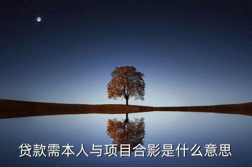 貸款需本人與項目合影是什么意思