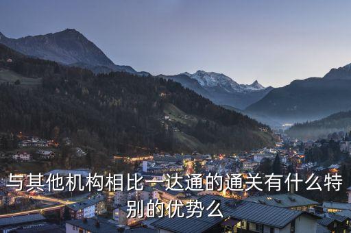 與其他機構(gòu)相比一達(dá)通的通關(guān)有什么特別的優(yōu)勢么