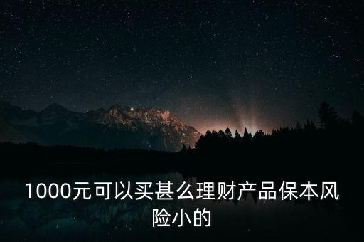 1000元可以買甚么理財(cái)產(chǎn)品保本風(fēng)險(xiǎn)小的