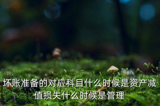 壞賬準備的對應(yīng)科目什么時候是資產(chǎn)減值損失什么時候是管理