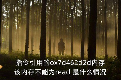 指令引用的ox7d462d2d內存該內存不能為read 是什么情況