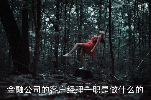 金融理財客戶經(jīng)理是干什么的，金融公司的客戶經(jīng)理一職是做什么的